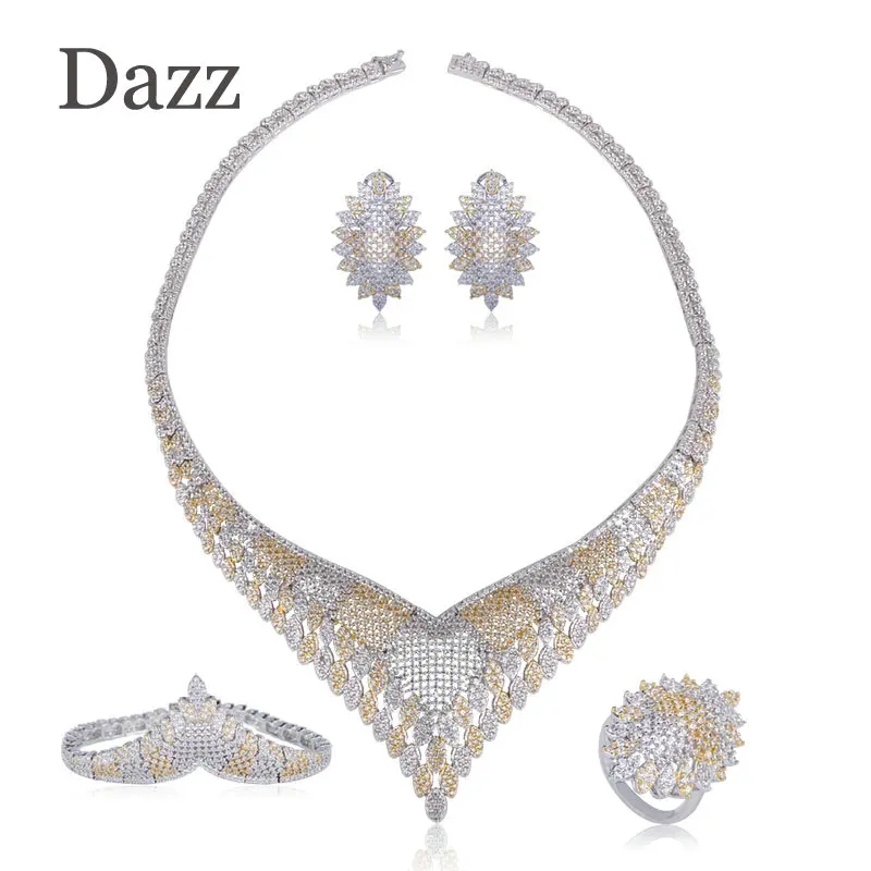 Dazz роскошное микро инкрустированное циркониевое ожерелье браслет серьги кольцо