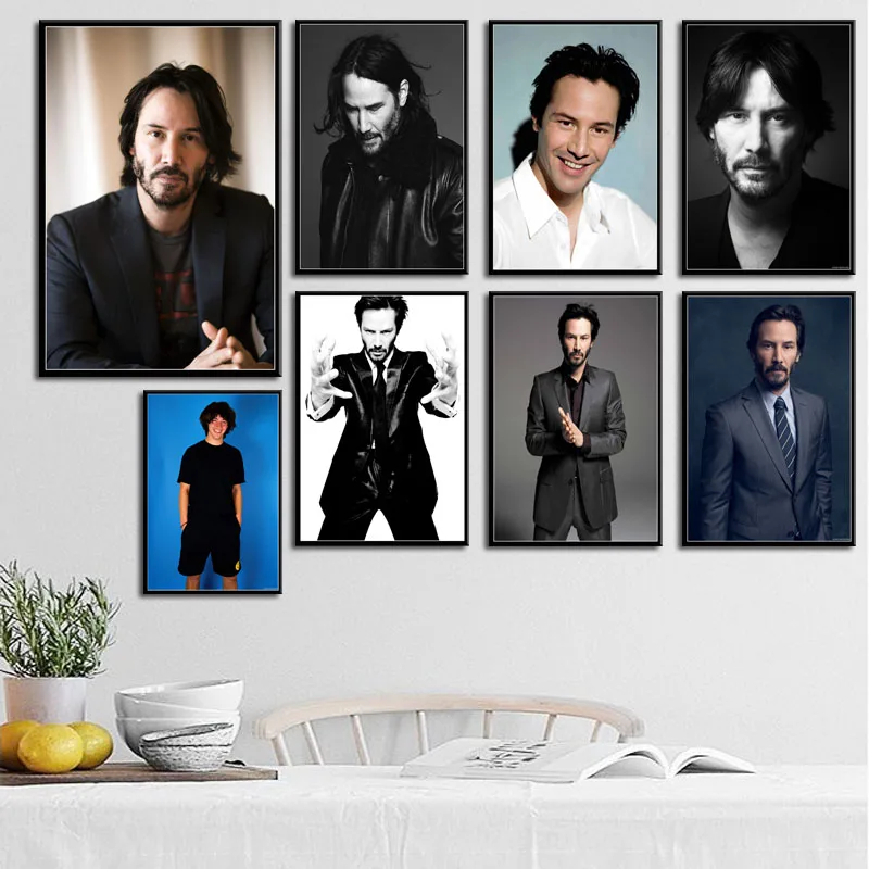 

P781 Keanu Reeves Hot Movie Star Actor John Wick The Matrix Art Painting Silk Canvas Poster Wall Home Decor