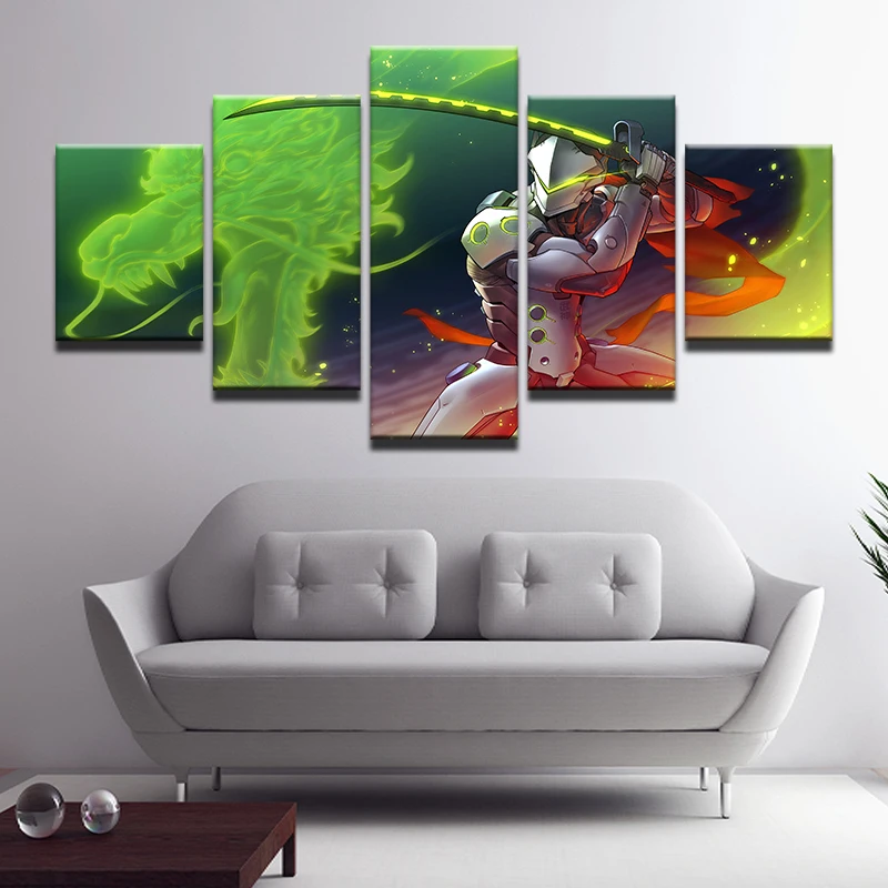 Холст печатных фотографии 5 шт. Wall Art плакат Overwatch Ace игры картина домашний декор