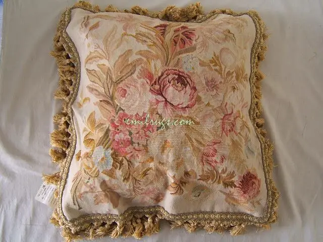 aubusson cushion cover wool and silk sofa chair flower floral rose antique vintage45CMX45CM 18\ aubusson cushion cover wool and silk sofa chair flower floral rose antique vintage45CMX45CM 18\