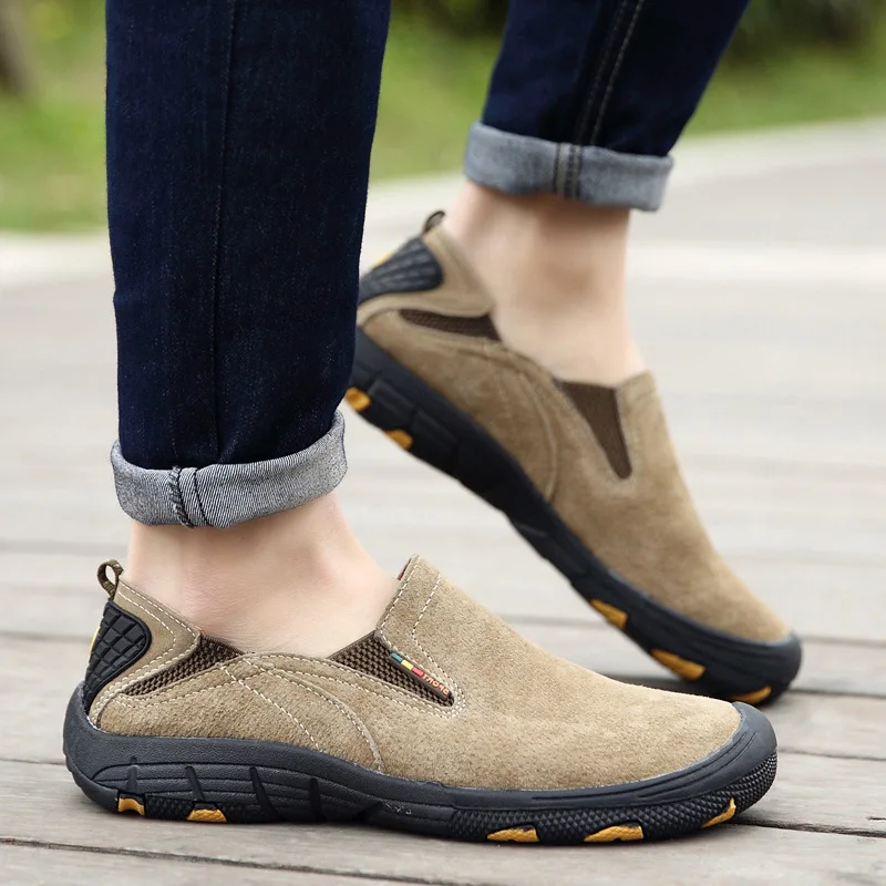 

GYP Spring2019 running shoes for men High quality leather breathable anti-wear outdoor sneakers men big size 39-45 MA-102