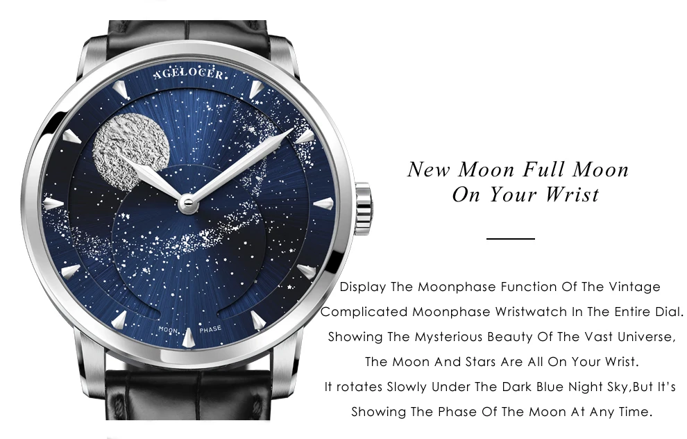 AGELOCER часы Moonphase винтажные швейцарские роскошные Брендовые мужские часы сапфир запас энергии 80 часов механические часы 6404A1