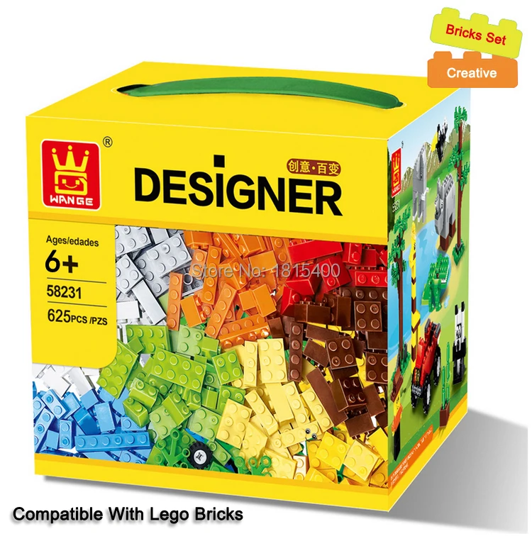 625pcs lot Kids DIY Toys Educational Building Blocks Compatible With font b Lego b font Bricks
