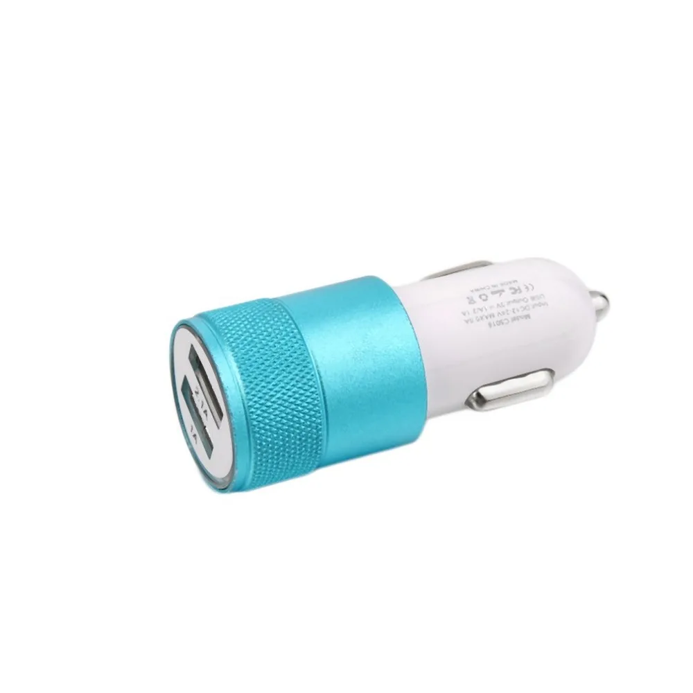 سيارة-شاحن مكافحة التآكل و الاستخدام المستدام 1.0/2.1A ثنائي USB ميناء الألومنيوم العالمي سبائك سريعة سيارة مهايئ شاحن