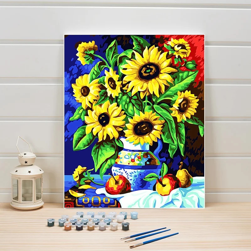 

Coloring Pictures By Numbers Package Flowers Oil Painting Canvas Acrylics Paint Arts For Bedroom Home Wedding Decoration One Set