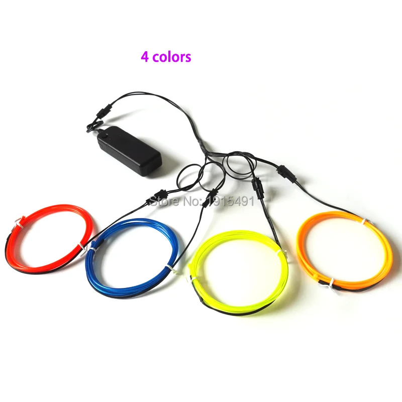 

Glowing Fashion Show Clothing 3V EL Neon Thread 4Pcs 1Meter Led Strip Toys Model Decor 2.3mm Light Up String