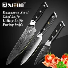 XITUO, 3 шт., Многофункциональный кухонный нож, наборы, высокое качество, 67 слоев, Япония, VG10, дамасская сталь, нож шеф-повара, " 5" 3," дюймов, кухонный инструмент, подарок