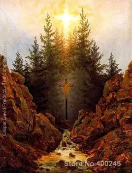 

The Cross in the Forest by Caspar David Friedrich paintings For sale Home Decor Hand painted High quality