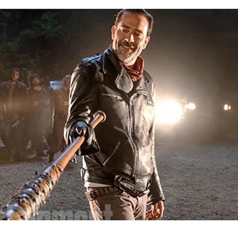 DC Comic Movie Walking Dead Villain Negan Black Cosplay Suit Coat Jacket Cloth For Adult Men Party