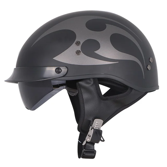 Новое поступление мотоциклетный шлем стекловолокно реактивный шлем Ретро 1/2 половина шлем с внутренним козырьком точка шлем мото Harley - Цвет: Tribal