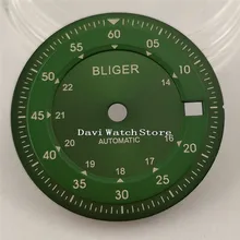 Bliger 28,5 мм зеленый циферблат Калибр ETA 2836/2824 2813/3804 Miyota 82 серии механизм A901-3