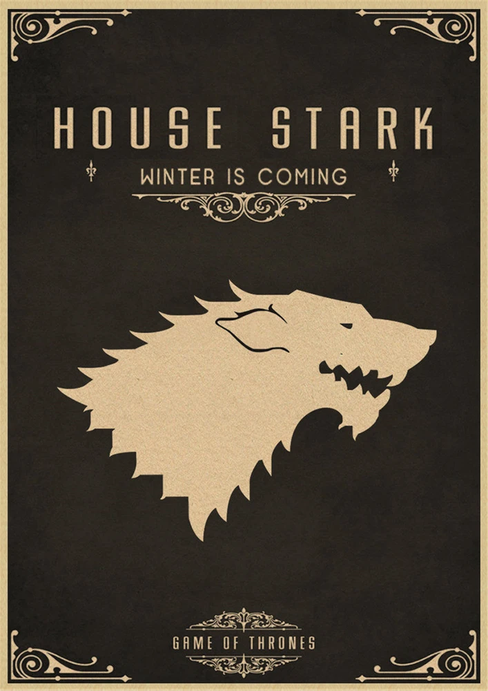 Game Of Thrones Movie TV Vintage Kraft Paper Poster Bar Cafe Home Decor Painting Wall Sticker