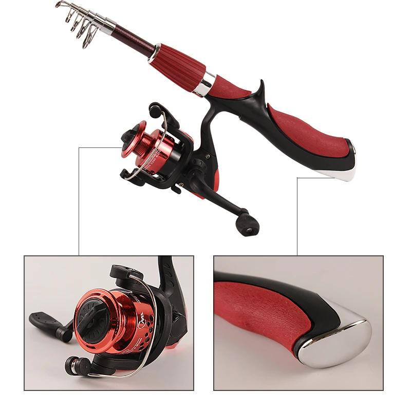 Telescopic Rod Combo 1.4m Spinning Fishing Reel +Fishing Rod+100m Line+Portable Fishing Bag+Lure Tackle Kit YG36