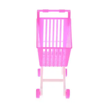 

Doll Shopping Cart Plastic Cute Miniature Mini Supermarket Storage Hand Truck Pretend Toys Dollhouse Trolley Simulation Play Kid