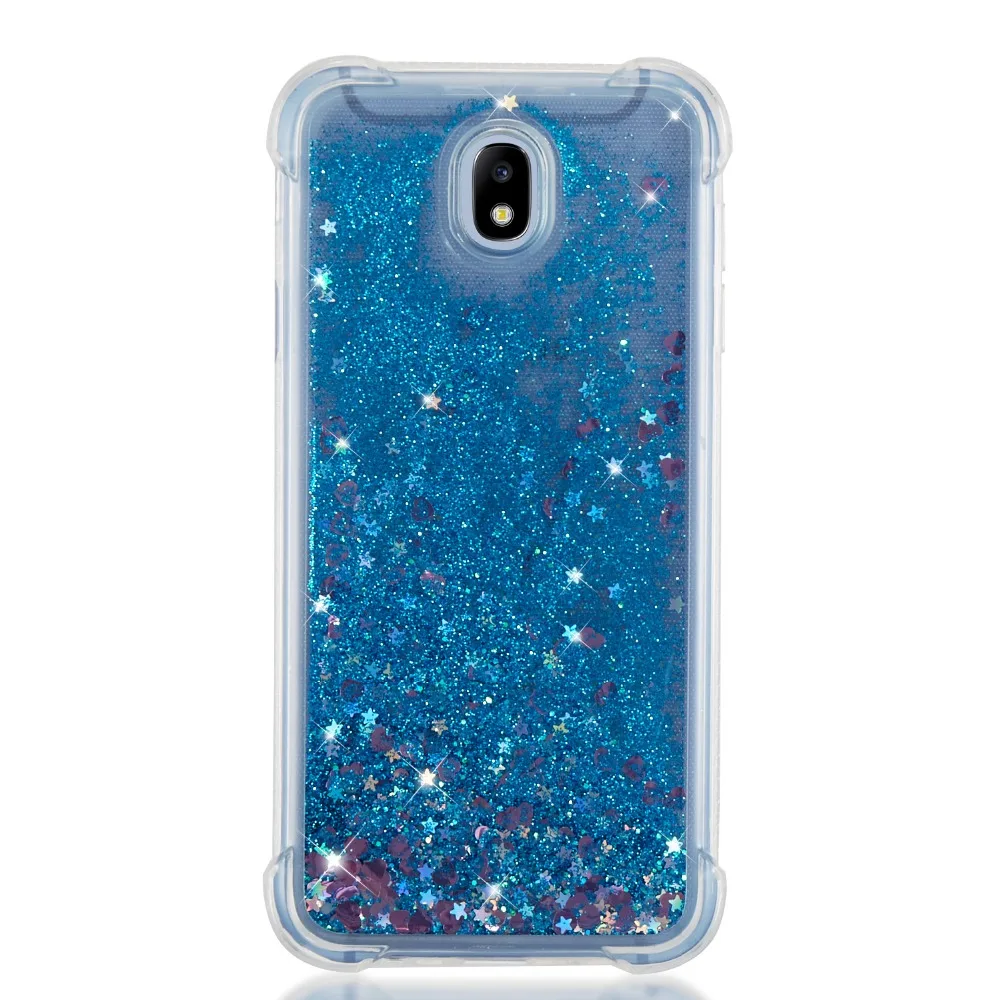 Shining quicksand TPU anti-fall Love Heart phone case is suitable for Samsung Galaxy J7 2017 (Eurasian version) / J730 Pro |