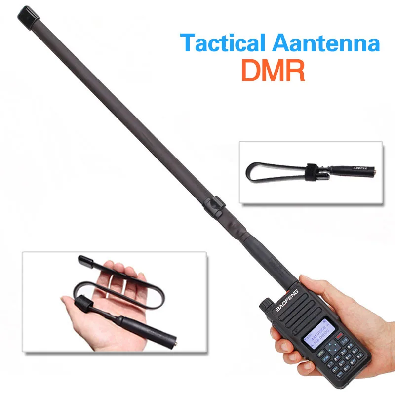

Abbree AR-152A SMA-Female 144/430MHz V/U Dual Band Folding Tactical Antenna for Baofeng DM-860 DM-1701 DM-X DMR Walkie Talkie