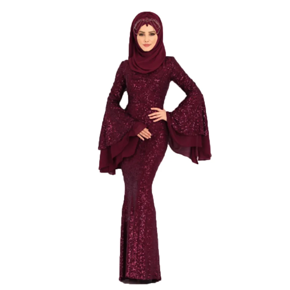 

Plus Size S-5XL Dubai Kaftan Dress Muslim Party Abaya Women Arabic Sequins Patchwork Turkey Islam Prayer Caftan Marocain Dresses