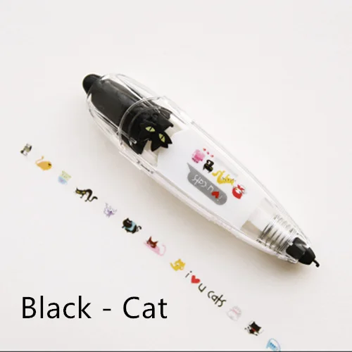 Милая коррекционная лента маскирующая Мультяшные Животные декоративные ленты для наклейки для дневника Скрапбукинг Канцелярские принадлежности Школьные принадлежности A6514 - Цвет: Black Cats