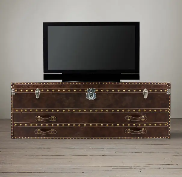 Rh European Style Art Furniture Tv Cabinet Tv Media Entertainment