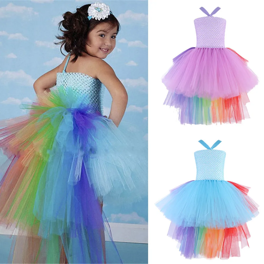 Vestido infantil Menina/2018 детское платье для маленьких девочек, сказочное нарядное платье-пачка, Радужный карнавальный костюм, Vestido