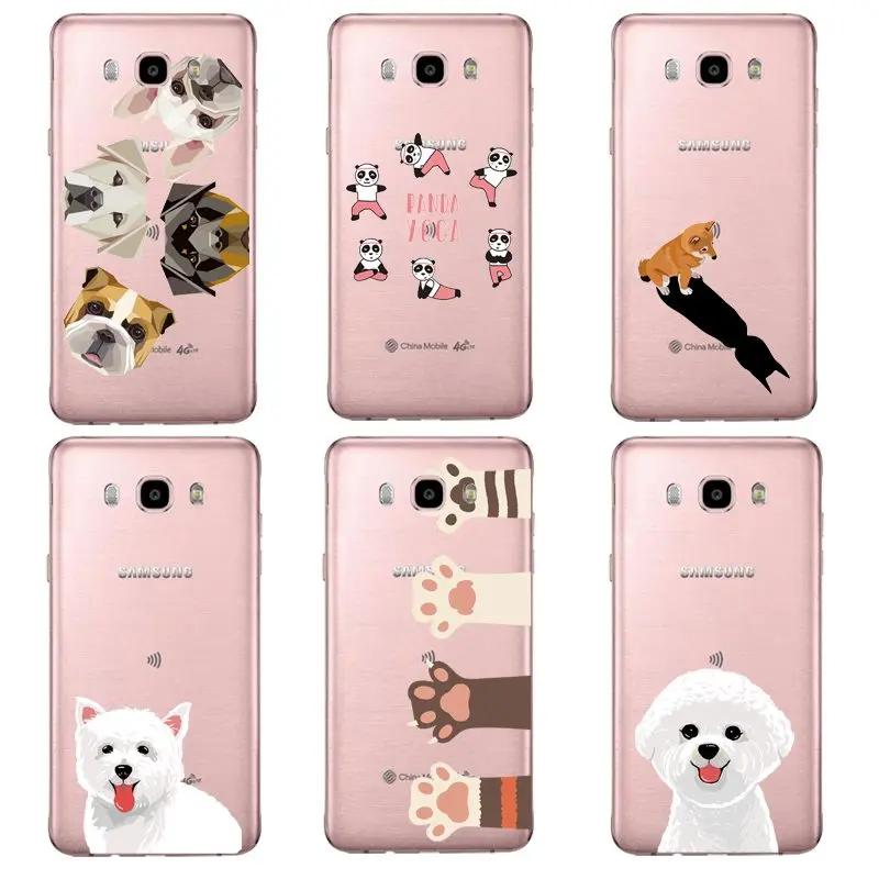 Fox Soft Clear TPU Phone Case For Samsung J3 J5 J7 S6 S7 S8 note8 A3 A5 C7 J2prime Dog Panda Cat Printed Bag Cover Free Shipping | Мобильные