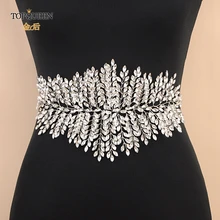 TOPQUEEN SH238 свадебный пояс невесты горный хрусталь пояс на платье свадебные ленты со стразами Свадебный женский пояс для вечернего платья