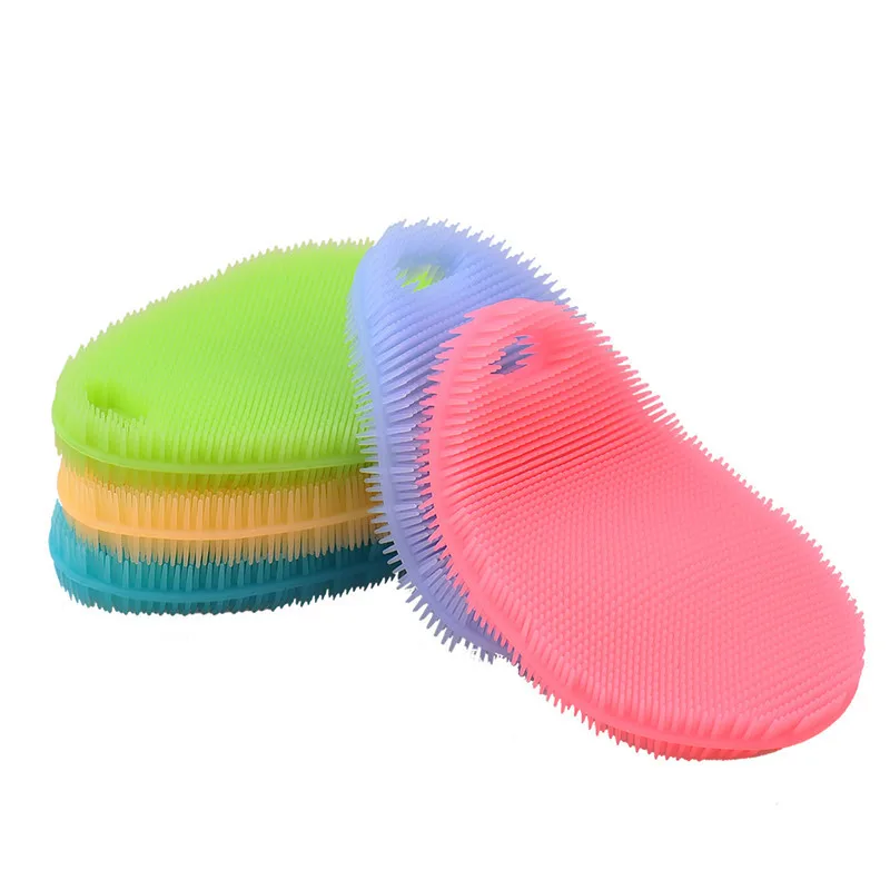 Silicone Dish Washing Brush Washing Fruit Vegetable Dish Scrubber Brush