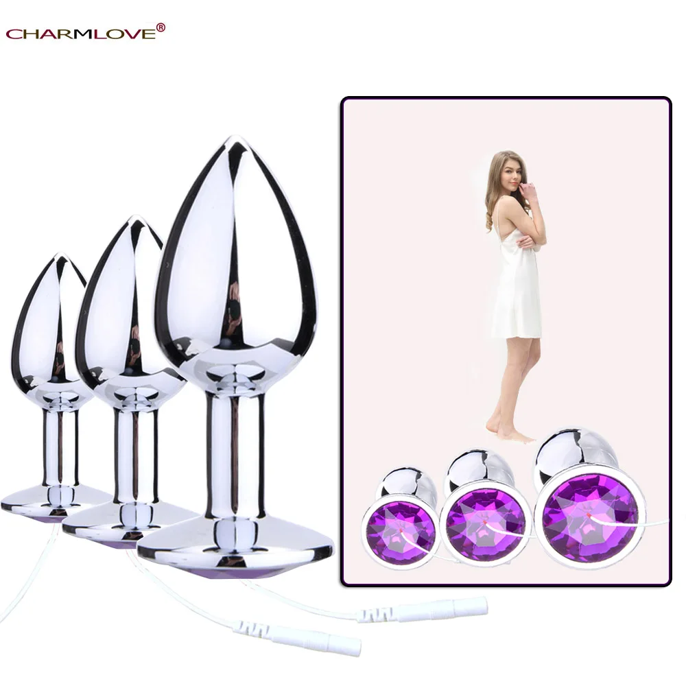 (Серебро) Размеры S/M/L Butt Анальная пробка Новый аксессуары с электрическим током