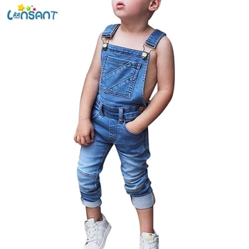 

LONSANT Kids Boys And Girls Overalls Spring Autumn Sleeveless Baby Denim Trousers Jeans Overalls Backless Jumpsuit Pants
