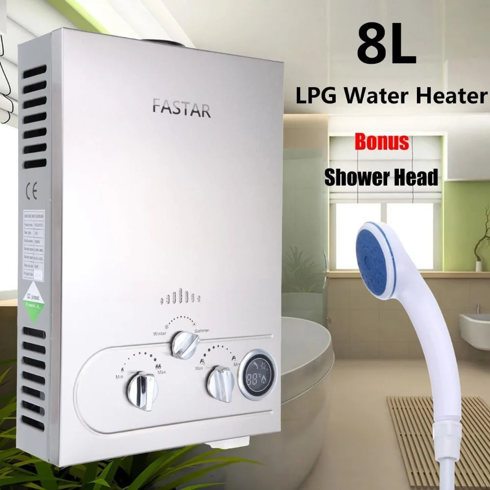 2018 Special Offer Flue Type Lgp Tankless 8l Lpg Propane Gas Hot Water