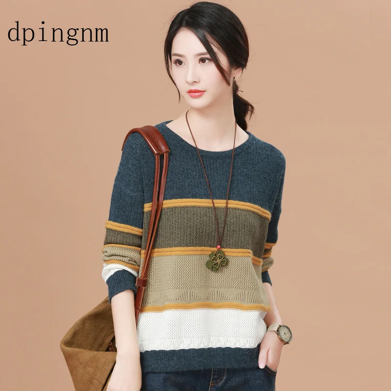 

2018 Women Sweaters And Pullovers Autumn Winter Long Sleeve Pull Femme Solid Pullover Female Casual Knitted Sweater NS32685