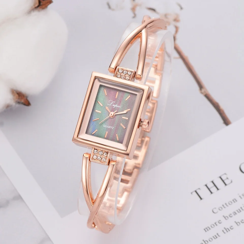

Lvpai 2019 Top Brand Women Bracelet Quartz Wrist Watches Luxury Rose Square Design Creative Ladies Dress Clock New Reloj Mujer