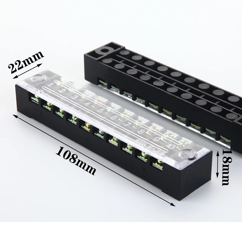

1PCS/LOT YT589 Free Shipping 15A/600V Apply 1.5-2.5mm2 Wire TB - 1510 Modular Wiring Row Fixed Terminal