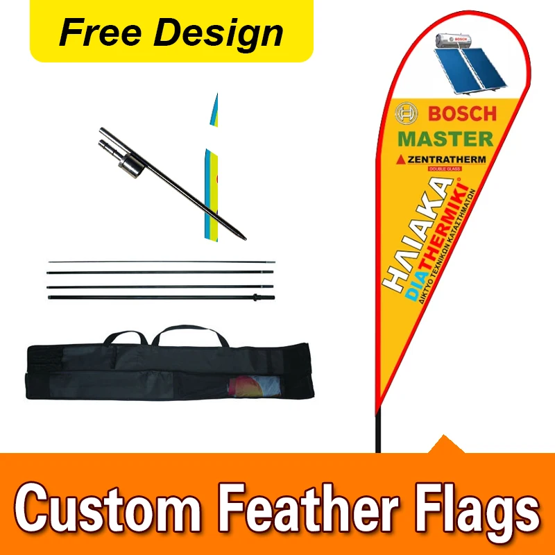

Free Design Free Shipping Double Sided Inground Spike Teardrop Flags Banners Signs Advertising Flutter Flags Banners Blade Flags