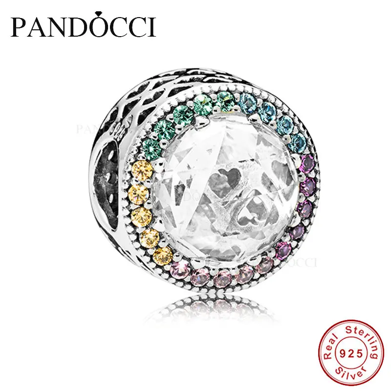 Fit Pandora Charms Jewelry Multi-Color Radiant Hearts Silver Charm Original 925 Sterling Beads for Making | Украшения и