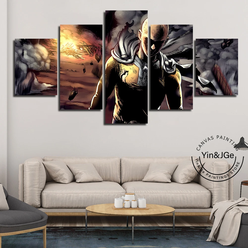 Плакат Холст Картина Wall Art Современный домашний декор 5 шт. лорд Boros один Punch Man HD с