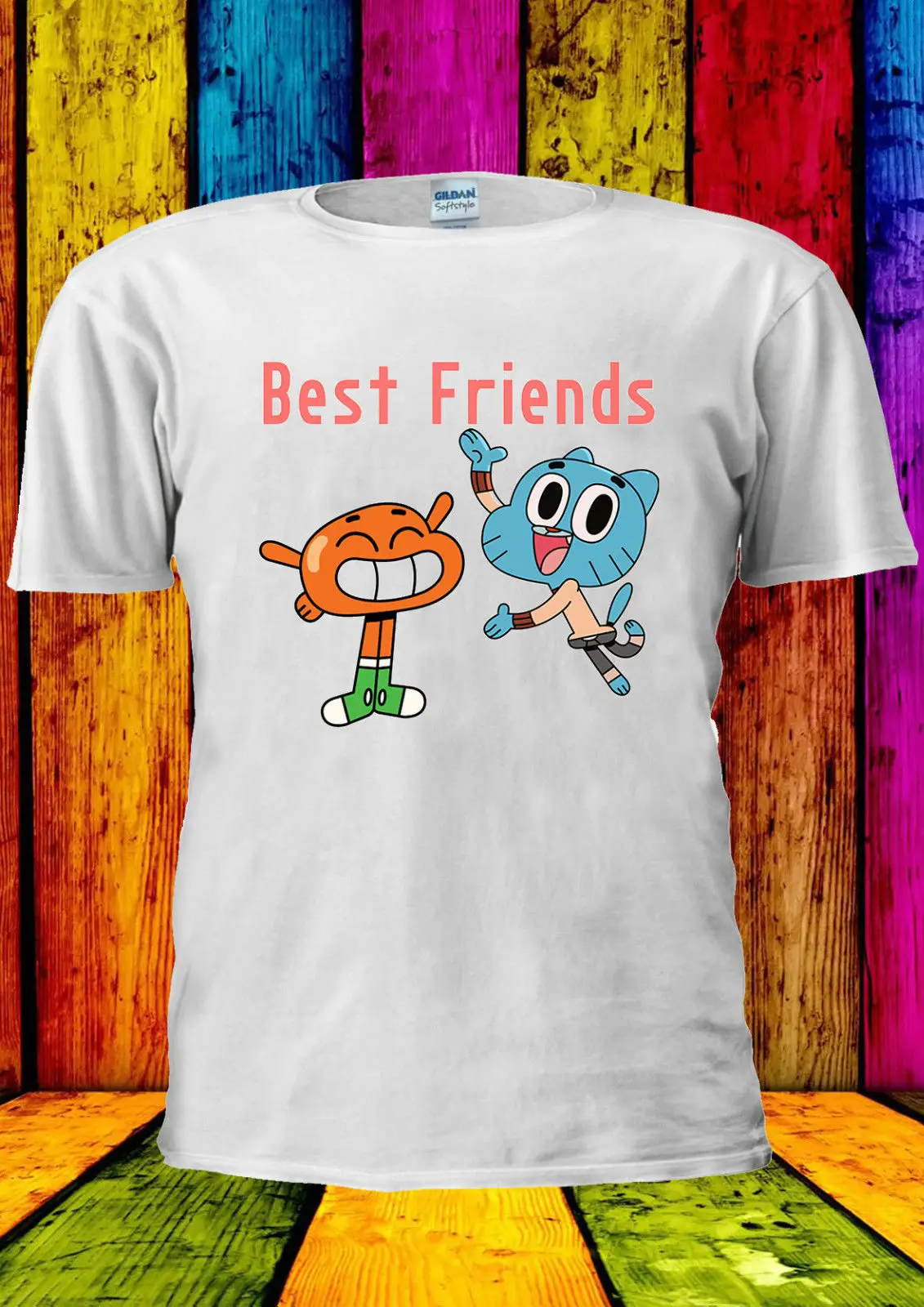 Лучший друг мультфильм Gumball и Дарвин футболка жилет Топ Мужчины Женщины унисекс