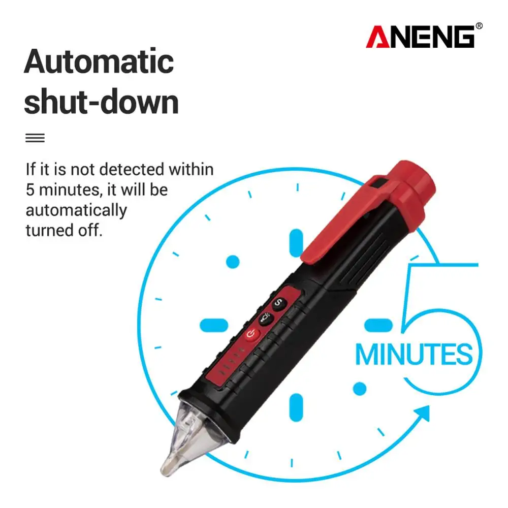

ANENG AC/DC 10-1000V Electric Voltage Power Tester Pen Volt Detector Sensor Non-Contact Socket Wall LED Light Electric Indicator