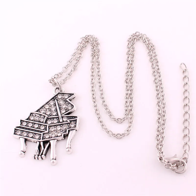

Female Male Necklace Special Piano Design High Grade Feeling With Beautiful Crystal Zinc Alloy Material Provide Dropshipping