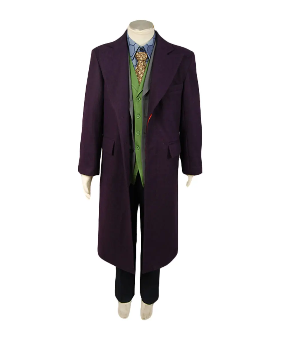 

Dark Knight Joker Purple Wool Trench Coat Costume Halloween Carnival Cosplay Costumes
