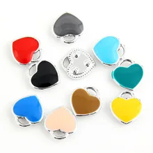 10 шт 11x12 мм трендовая Посеребренная эмалированная Подвеска из сплава с сердечками для рукоделия, изготовление ювелирных изделий, ожерелье, серьги