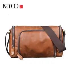 AETOO новый ручной цилиндр сумка из воловьей кожи сумка mad horse кожи простая модная повседневная мужская сумка