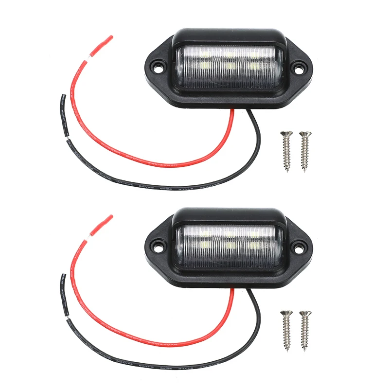 2 шт. Водонепроницаемый 6 светодиодов номерной знак Флиппер свет номерного знака свет лампы автомобиля лодки RV задний свет для грузовика трейлер шаг лампы Белый автомобильные номера магнит на номер автомобиля - Цвет: 2 pcs