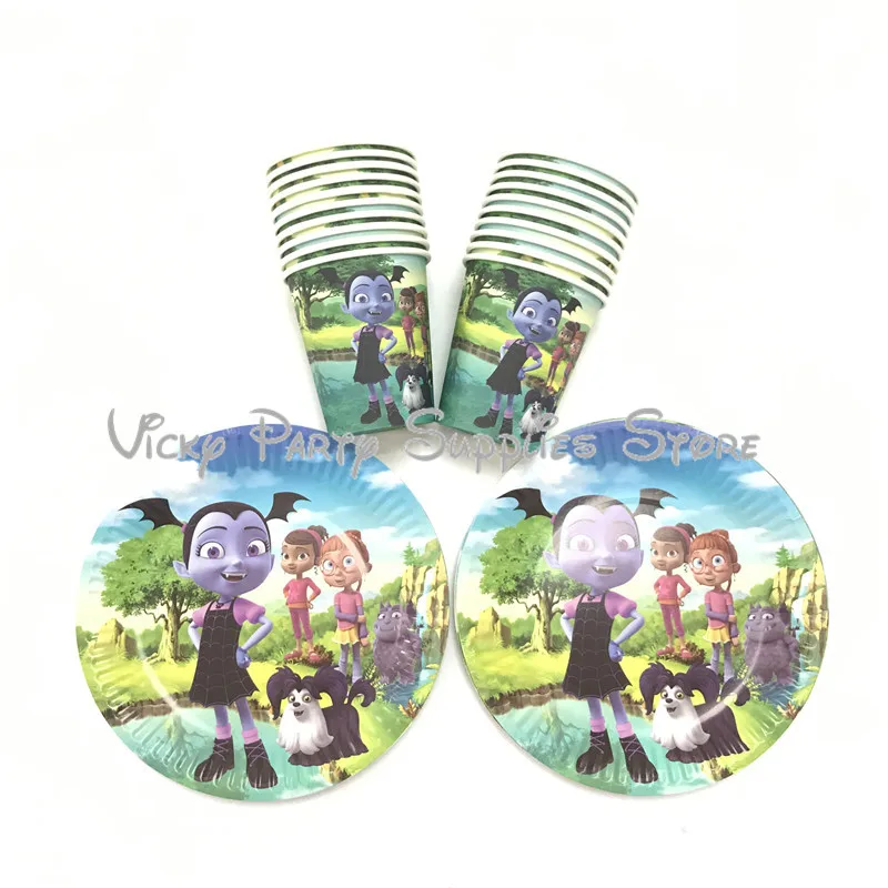 40 шт./лот вечерние одноразовые столовые приборы Vampirina для девочек дня рождения