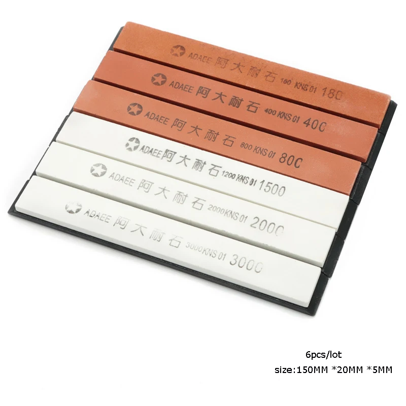 6 шт./лот с фиксированным углом точилка для ножей, точильный камень Ada масляный точильный камень 180/400/800/1500/2000/3000 сетки