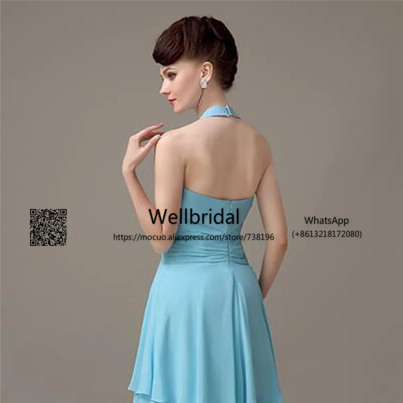 Unique Sexy Mermaid Blue Mismatched Charming Inexpensive Long Wedding Party Dresses 2