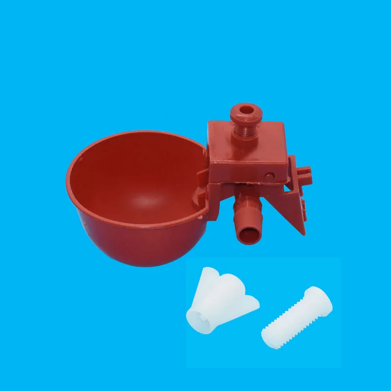 

50 Sets Red Quail Waterer Animal Feeders Automatic Bird Coop Feed Poultry Chicken Fowl Drinker Water Drinking Cups