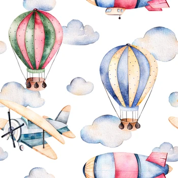 

Photography Backdrop watercolor aircraft hot balloon customize photo background studio birthday photography backdrops XT-5656