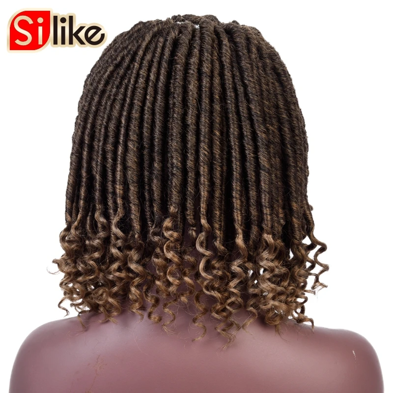 Silike Faux locs вьющиеся плетеные пряди 14 18 дюймов мягкие натуральные синтетические волосы расширение 24 подставки/упаковка богиня искусственные замки волосы