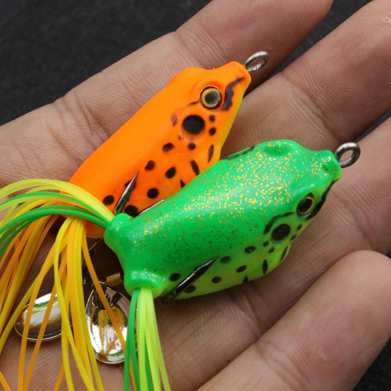  5PCS 5colors Fishing Lure Frog Swim Bait Soft Lure Frog Sound 4.5cm 6.5g Silicon Artificial fishing